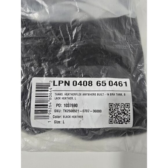 FABLETICS HeatherFlex Anywhere Built-In‎ Bra Tank In Black Heather Size Large - Picture 8 of 9